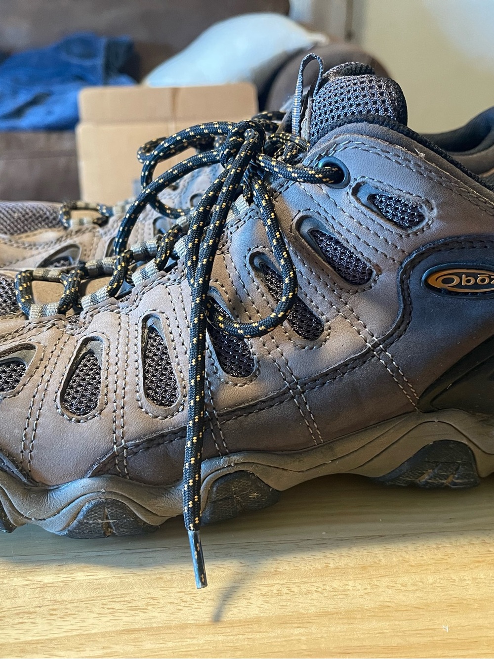 Oboz Sawtooth II Low Waterproof Hiking Shoes Shadow Burlap Outdoors Mens 11